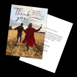 Simple Modern Elegant Calligraphy Gratitude Photo  Thank You Card