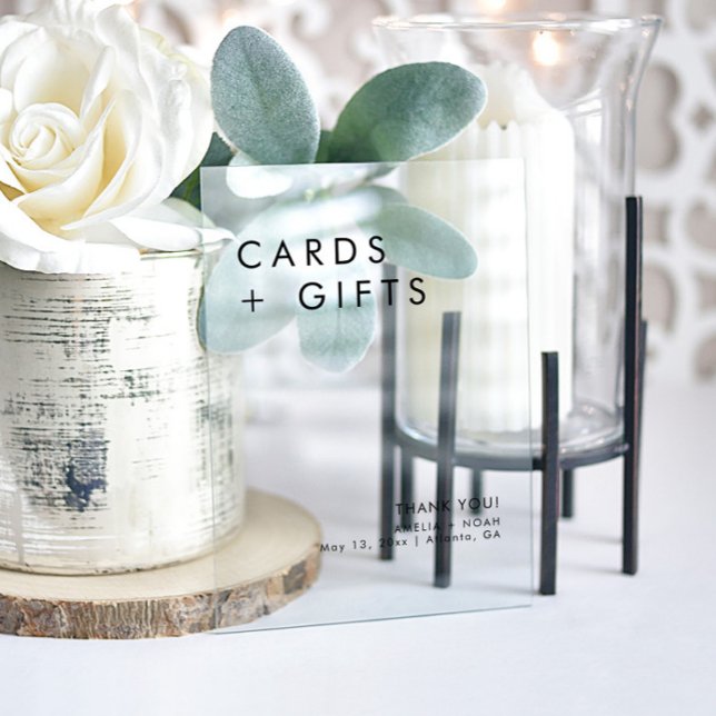 Simple Modern Elegant Cards And Gifts Wedding Acrylic Sign (Creator Uploaded)