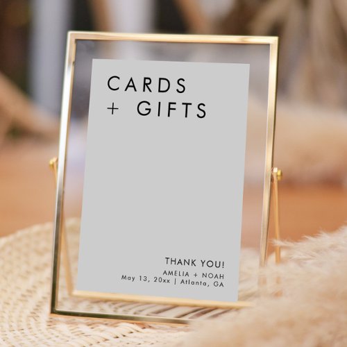 Simple Modern Elegant Cards And Gifts Wedding Sign