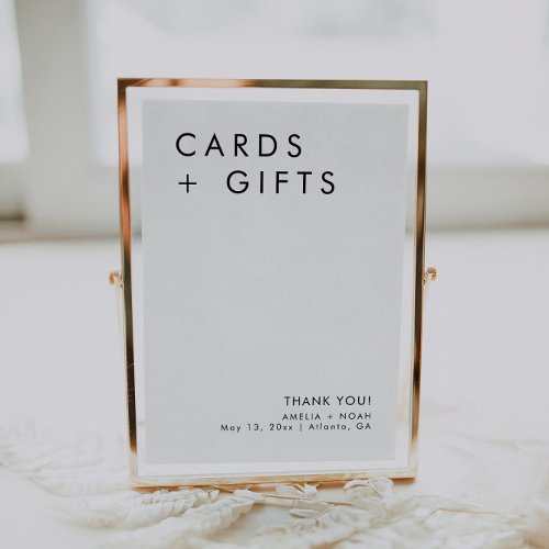 Simple Modern Elegant Cards And Gifts Wedding Sign