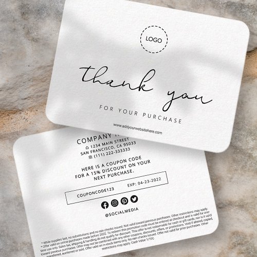 Simple Modern Elegant Chic Business Promo Coupon Calling Card