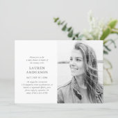 Simple Modern Elegant Chic Photo Baby Shower Invitation (Standing Front)