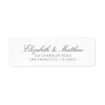 Simple Modern Elegant Chic Script Return Address Label | Zazzle