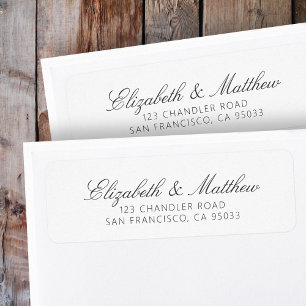 Simple Modern Elegant Chic Script Return Address Label
