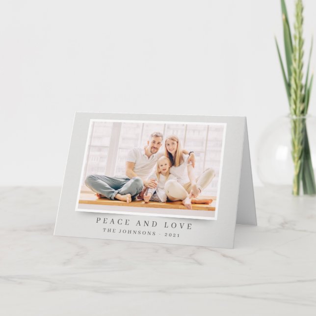 Simple Modern Elegant Christmas Custom Photo Holiday Card (Front)