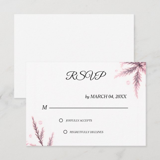 Simple Modern Elegant Classic Wedding RSVP Card (Front/Back)
