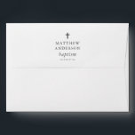 Simple Modern Elegant Cross Baby Baptism Envelope<br><div class="desc">Design is composed of simple typography with sans serif and serif font.</div>