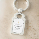 Simple Modern Elegant Cross Baby Baptism Keychain<br><div class="desc">Design is composed of simple typography with sans serif and serif font.</div>