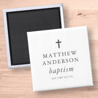 Simple Modern Elegant Cross Baby Baptism