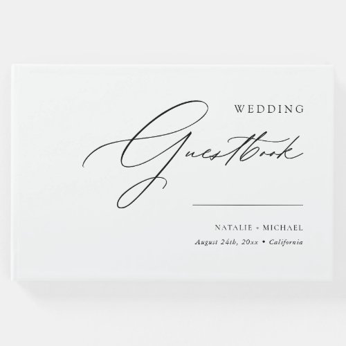 Simple Modern Elegant Custom Personalized Wedding Guest Book