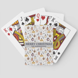 Simple Modern Elegant Decorative Christmas Family Poker Cards