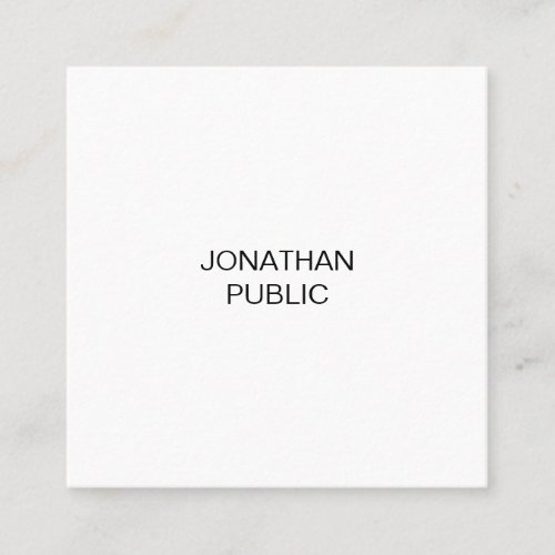 Simple Modern Elegant Design Professional Plain Square Business Card