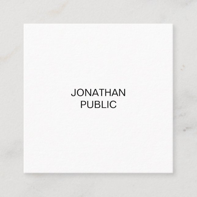 Simple Modern Elegant Design Professional Plain Square Business Card (Front)