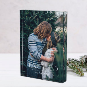 Simple Modern Elegant Engaged Photo   Christmas   Block