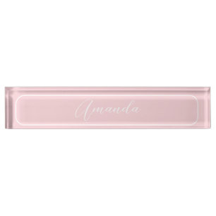 Simple Modern elegant executive professional pink Desk Name Plate