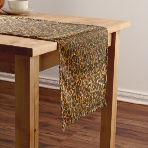 Simple Modern Elegant Glitter Luxury Animal Print Short Table Runner