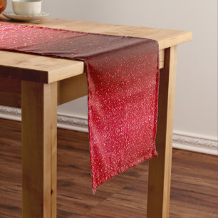 Simple Modern Elegant Glitter Luxury Christmas Red Short Table Runner
