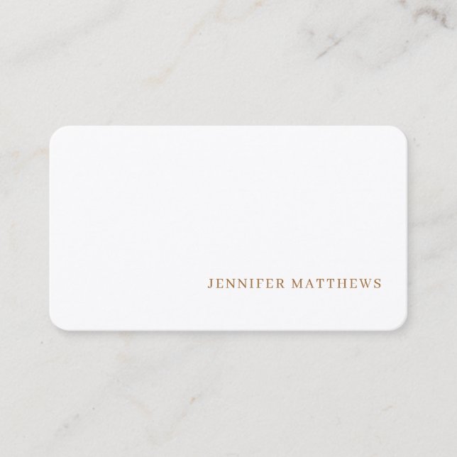 Simple Modern, Elegant Gray Linen Professional Business Card (Front)