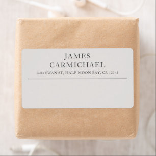 Simple Modern Elegant Gray Shipping Label