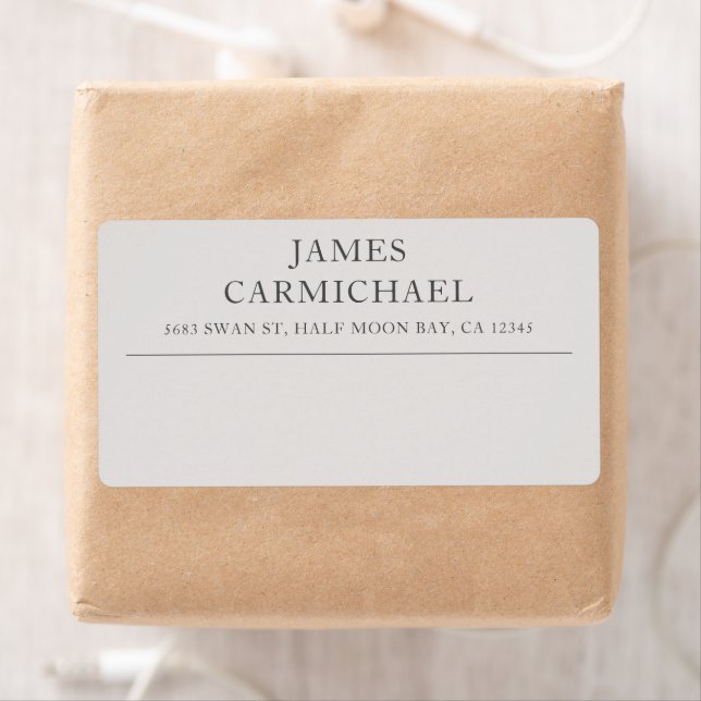 Simple Modern Elegant Gray Shipping Label (Insitu)