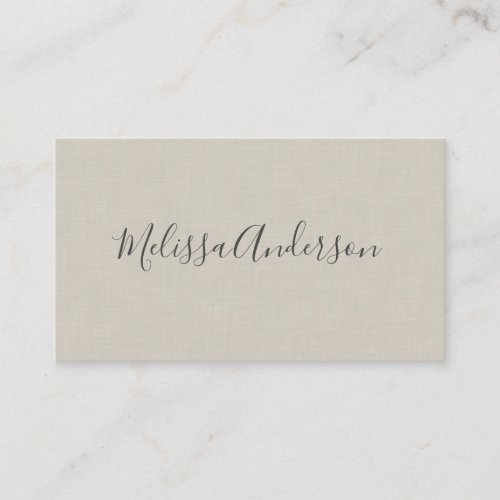 Simple Modern Elegant Linen Business Card
