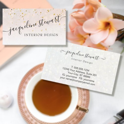 Simple Modern Elegant Luminous Pink Professional Business Card