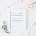 Simple Modern Elegant Marriage Certificate Poster<br><div class="desc">Simple Modern Elegant Marriage Certificate Poster</div>