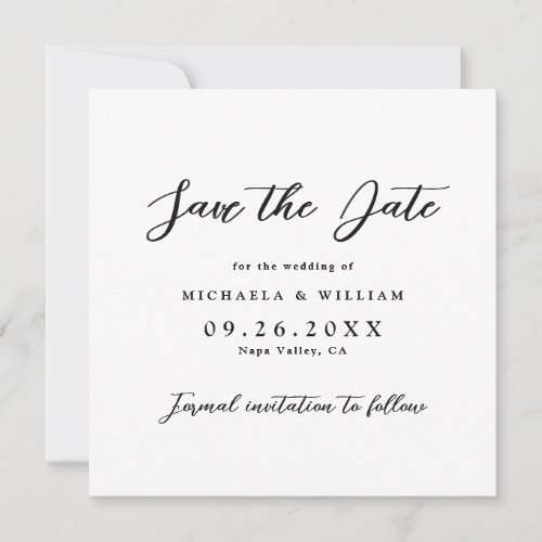 Simple Modern Elegant Monogram Logo Wedding Save The Date