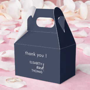 Simple modern elegant navy blue favor box