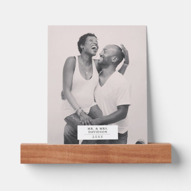 Simple Modern Elegant Photo Name Celebration Picture Ledge (Front)