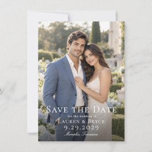 Simple Modern Elegant Photo Wedding Save the Date