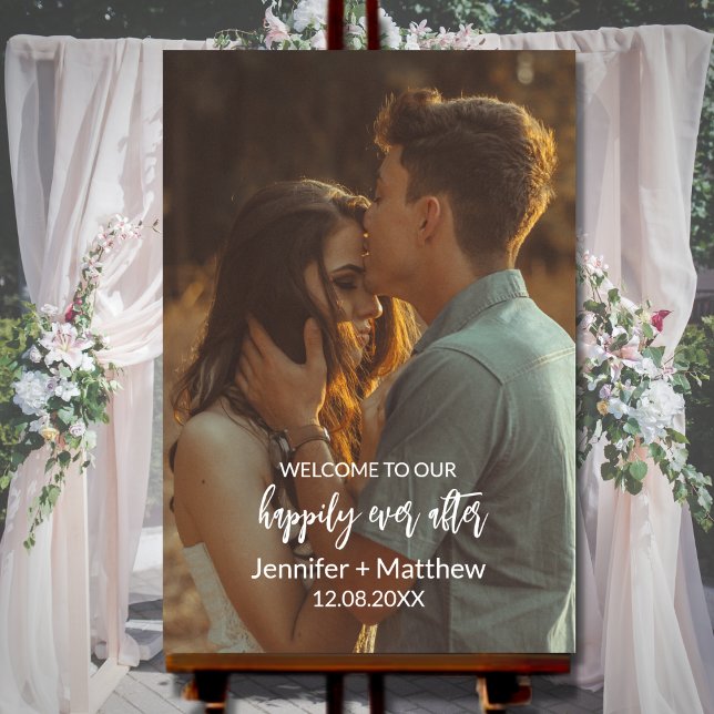 Simple Modern Elegant Photo Wedding Welcome Poster (Creator Uploaded)