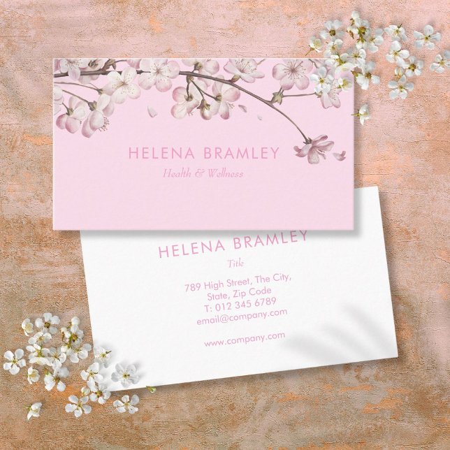 Simple Modern Elegant Pink Blossom Business Card (Simple Modern Elegant Pink Blossom Business Card)