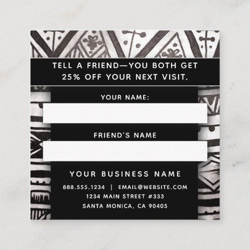 Simple Modern Elegant Professional Black  White A Appointment Card