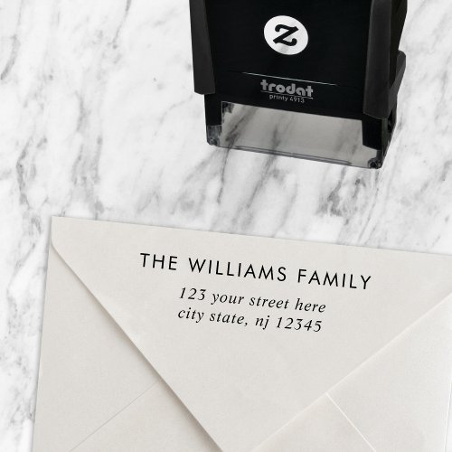 Simple Modern Elegant Return Address Self_inking Stamp