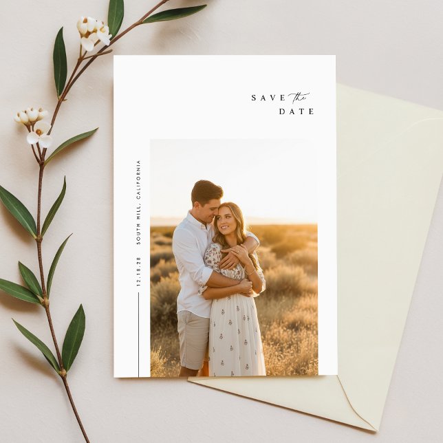 Simple Modern Elegant Save the Date Photo (Creator Uploaded)