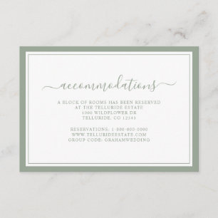 Simple Modern Elegant Script Accommodations  Enclosure Card