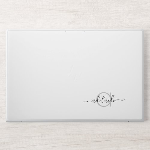 Simple Modern Elegant Script Monogram Name Initial HP Laptop Skin