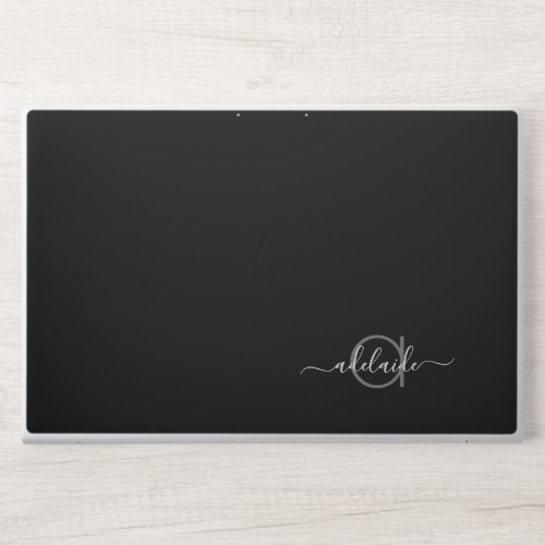 Simple Modern Elegant Script Monogram Name Initial HP Laptop Skin