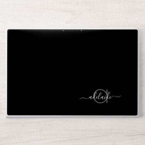 Simple Modern Elegant Script Monogram Name Initial HP Laptop Skin