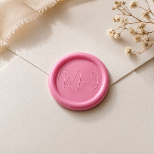 Simple Modern Elegant Script Monogran Wedding Wax Seal Sticker