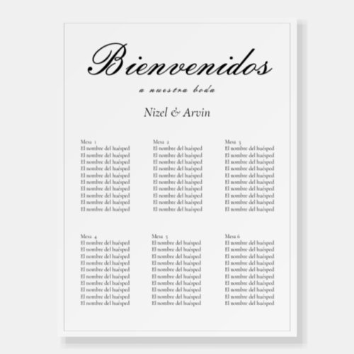 Simple Modern Elegant Spanish Bienvenidos Boda Foam Board