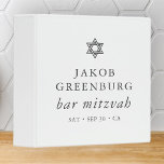 Simple Modern Elegant Star of David Bar Mitzvah 3 Ring Binder<br><div class="desc">Design is composed of sans serif typography and playful cursive script typography on a simple background. 

Available here:
http://www.zazzle.com/store/selectpartysupplies</div>