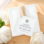 Simple Modern Elegant Star of David Bar Mitzvah Favor Tags<br><div class="desc">Design is composed of sans serif typography and playful cursive script typography on a simple background. 

Available here:
http://www.zazzle.com/store/selectpartysupplies</div>