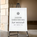 Simple Modern Elegant Star of David Bar Mitzvah Foam Board<br><div class="desc">Design is composed of sans serif typography and playful cursive script typography on a simple background. 

Available here:
http://www.zazzle.com/store/selectpartysupplies</div>