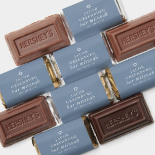 Simple Modern Elegant Star of David Bar Mitzvah Hershey's Miniatures