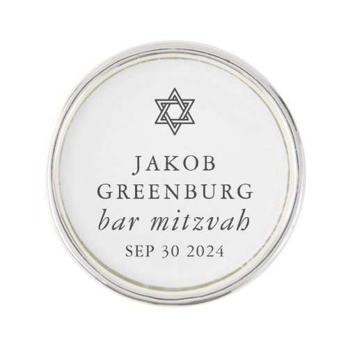 Simple Modern Elegant Star of David Bar Mitzvah Lapel Pin