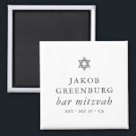 Simple Modern Elegant Star of David Bar Mitzvah Magnet<br><div class="desc">Design is composed of sans serif typography and playful cursive script typography on a simple background. 

Available here:
http://www.zazzle.com/store/selectpartysupplies</div>