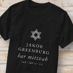 Simple Modern Elegant Star of David Bar Mitzvah T-Shirt<br><div class="desc">Design is composed of sans serif typography and playful cursive script typography on a simple background. 

Available here:
http://www.zazzle.com/store/selectpartysupplies</div>