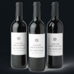 Simple Modern Elegant Star of David Bar Mitzvah Wine Label<br><div class="desc">Design is composed of sans serif typography and playful cursive script typography on a simple background. 

Available here:
http://www.zazzle.com/store/selectpartysupplies</div>